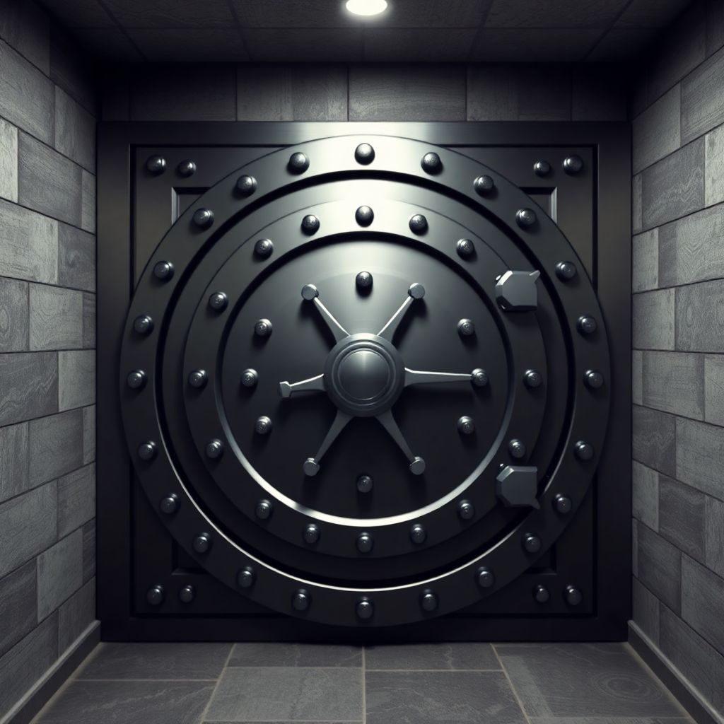 Large bank vault protecting crowned jewels